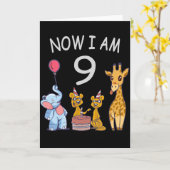 Nu ben ik 9 jaar oud 9e verjaardag in de dierentui kaart (Gele Bloem)