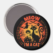 Nu ben ik een kat, Halloween kat Magneet (Voorkant / Achterkant)