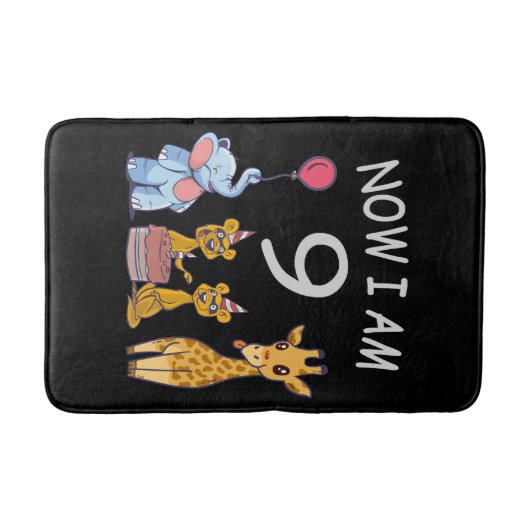 Nu ben ik negen jaar oud op de dierentuin badmat (Voorkant)