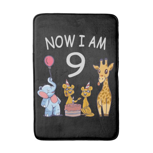 Nu ben ik negen jaar oud op de dierentuin badmat (Voorkant Verticaal)