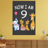 Nu ben ik negen jaar oud op de dierentuin canvas afdruk (Insitu (Woonkamer))