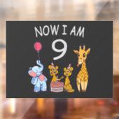 Nu ben ik negen jaar oud op de dierentuin raamsticker (Vel 2)