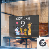 Nu ben ik negen jaar oud op de dierentuin raamsticker (Cafe Raam)