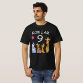 Nu ben ik negen jaar oud op de dierentuin t-shirt (Voorkant volledig)
