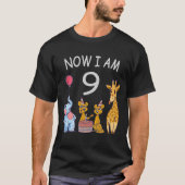 Nu ben ik negen jaar oud op de dierentuin t-shirt (Voorkant)