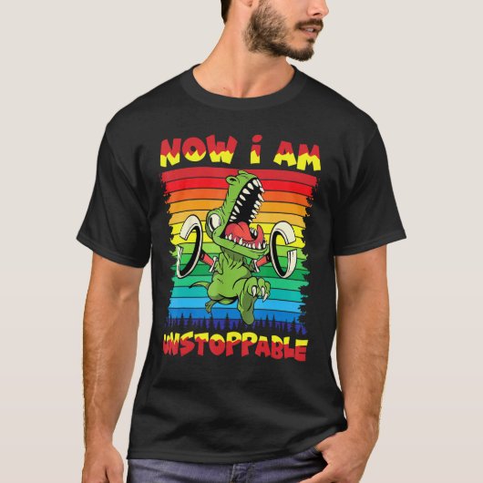 Nu ben ik niet te stoppen met Rex Crazy Dinosaur T-shirt (Voorkant)