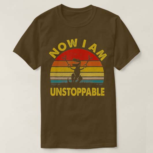 Nu ben ik onstuitbaar Funny TRex (6) T-shirt (Design voorkant)