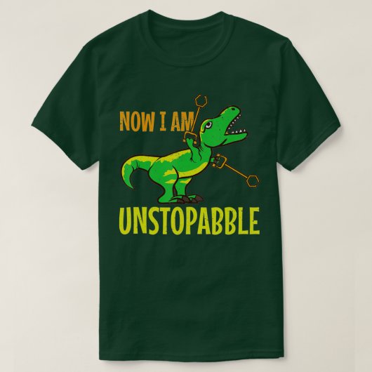Nu ben ik onweerlegbaar Trex dinosaur retro grappi T-shirt (Design voorkant)