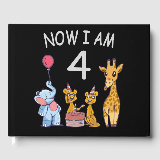 Nu ben ik vierjarige vierde verjaardag in de diere gastenboek (Voorkant)