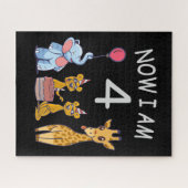 Nu ben ik vierjarige vierde verjaardag in de diere legpuzzel (Horizontaal)