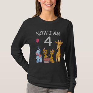 Nu ben ik vierjarige vierde verjaardag in de diere t-shirt