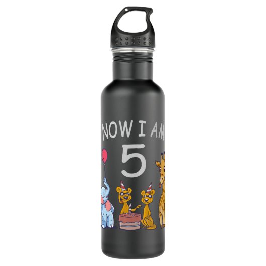 Nu ben ik vijf jaar oud, vijfde verjaardag in de d waterfles  (Voorkant)