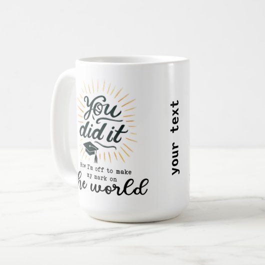 Nu ben ik vrij koffiemok (Voorkant links)