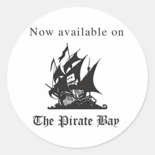 Nu beschikbaar op The Pirate Bay Ronde Sticker (Voorkant)