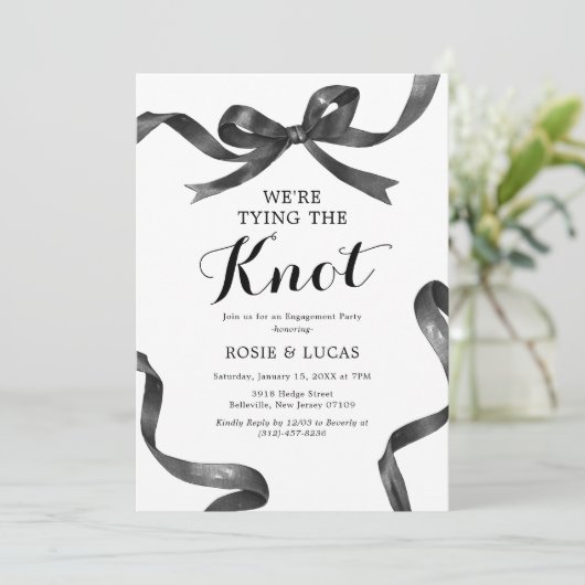 Nu binden we de knoop verlovingsfeest kaart (Staand voorkant)