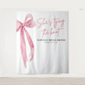 Nu bindt ze de knoop Vrijgezellenfeest Backdrops Wandkleed (Voorkant)