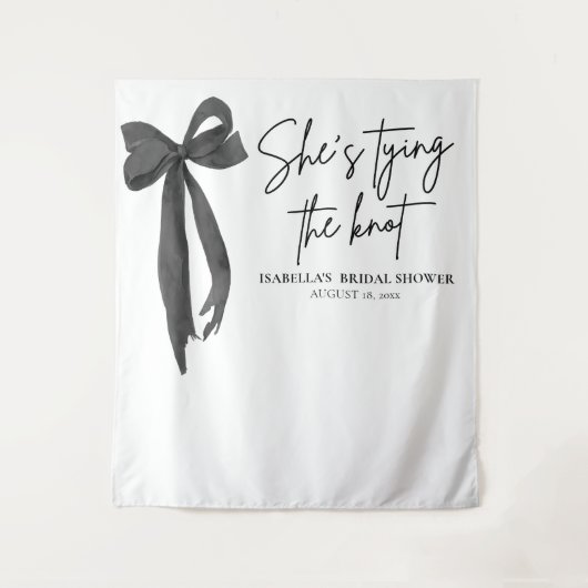 Nu bindt ze de knoop Vrijgezellenfeest Backdrops Wandkleed (Voorkant)