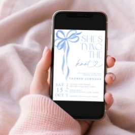 Nu bindt ze het Knot Blue Vrijgezellenfeest Kaart