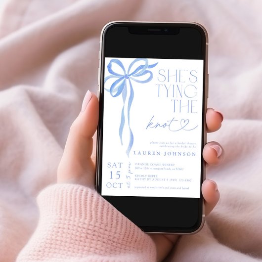 Nu bindt ze het Knot Blue Vrijgezellenfeest Kaart