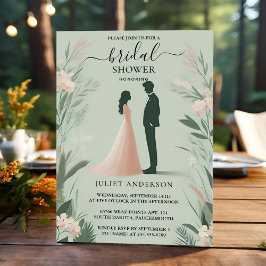 Nu Blush Peach Mint Moss Sage Groen Vrijgezellenfe Kaart