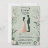 Nu Blush Peach Mint Moss Sage Groen Vrijgezellenfe Kaart (Voorkant)