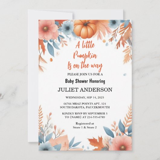 Nu Boerderij Roze Blauw Boho Meisje Jongen Herfst Kaart (Voorkant)