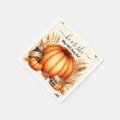 Nu Boerderij Roze Blauwe Herfst Meisje Pompoen Ges Servet (Hoek)