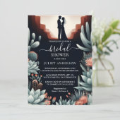 Nu Boho Leaf Desert Cacti Succulent Vrijgezellenfe Kaart (Staand voorkant)