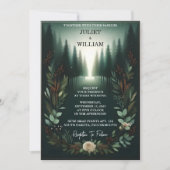 Nu Bos Natuur Tuin Plant Donkergroen Bruiloft Kaart (Voorkant)
