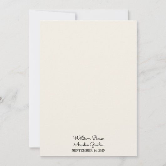 Nu Casual hart niets Fancy gewoon liefde bruiloft Kaart (Achterkant)