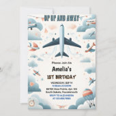 Nu Cloud 9 Fly Schattige Sky Joy Airplane 1e Verja Kaart (Voorkant)