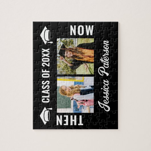Nu dan Afstuderen Milestone Photo Party Zwart Legpuzzel (Verticaal)