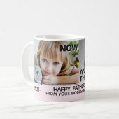 Nu & dan met afbeeldingen groeiende meisje vaders  koffiemok (Voorkant links)