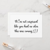 Nu doe je verrast door Flat Wenskaart Kaart (Voorkant / Achterkant in situ)