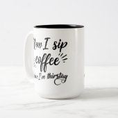 Nu drink ik koffie als ik dorst Mok (Voorkant links)