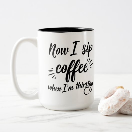 Nu drink ik koffie als ik dorst Mok (Met donut)