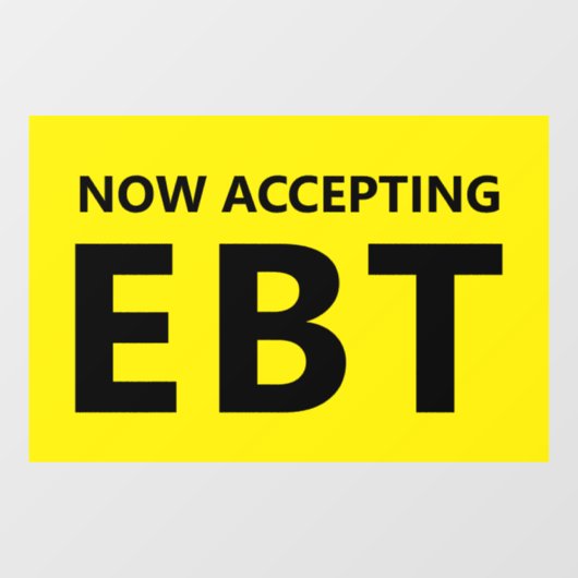 Nu EBT-gebruikswinkel accepteren Raamsticker (Vel)