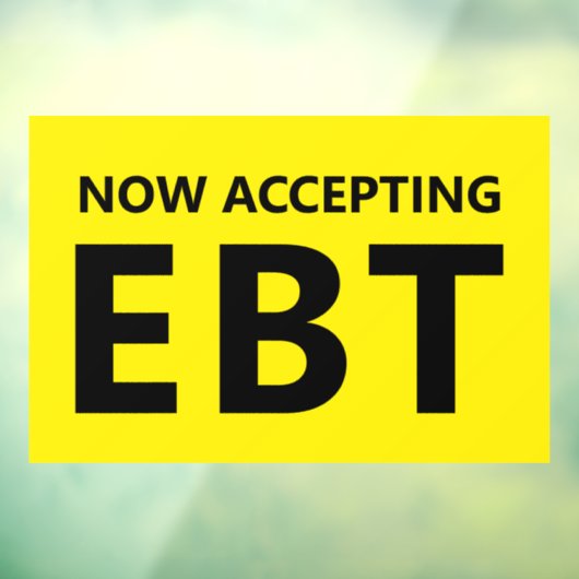 Nu EBT-gebruikswinkel accepteren Raamsticker (Vel 3)