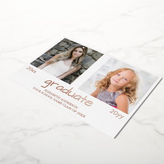 Nu en dan 2 Foto Afstudeerfeest Folie Uitnodiging (Gedraaid)