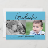 Nu en dan Afstuderen de blauwe kleuterjongen foto Aankondiging (Voorkant)