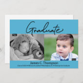 Nu en dan Afstuderen de blauwe kleuterjongen foto Aankondiging (Voorkant / Achterkant)