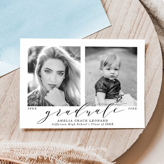 Nu en dan Blue Photo Afstuderen Aankondiging