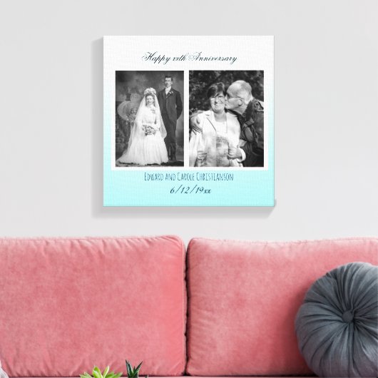 Nu en dan bruiloft foto Jubileum Canvas Afdruk (Insitu (Woonkamer))