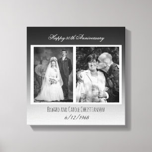 Nu en dan bruiloft foto Jubileum Canvas Afdruk