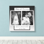 Nu en dan bruiloft foto Jubileum Canvas Afdruk (Insitu (Houten vloer))