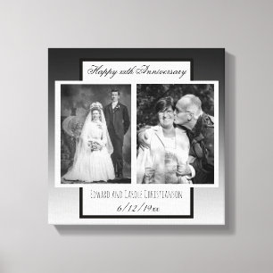 Nu en dan bruiloft foto Jubileum Canvas Afdruk