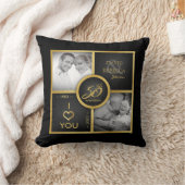 Nu en dan - Elegant zwart & goud 50e bruiloft Kussen (Deken)