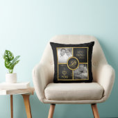 Nu en dan - Elegant zwart & goud 50e bruiloft Kussen (Stoel)