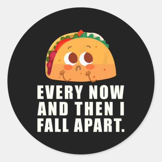 Nu en dan Herfst ik Taco Ronde Sticker (Voorkant)