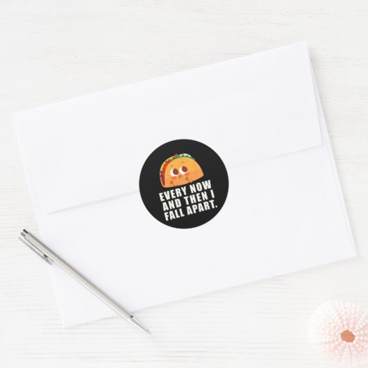 Nu en dan Herfst ik Taco Ronde Sticker (Envelop)